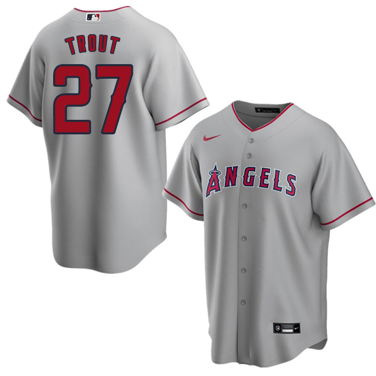 Nike Men #27 Mike Trout Los Angeles Angels Baseball Jerseys Sale-Gray